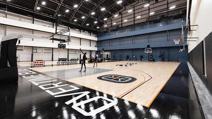 The practice court at Overtime Elite Academy.