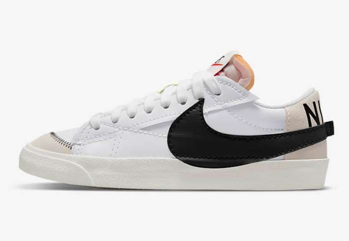 White and black Nike Blazer shoe.
