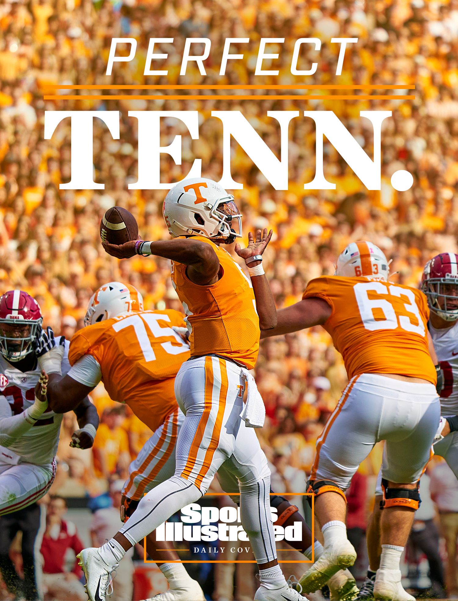 Hendon Hooker launches a pass during Tennessee’s clash against Alabama.