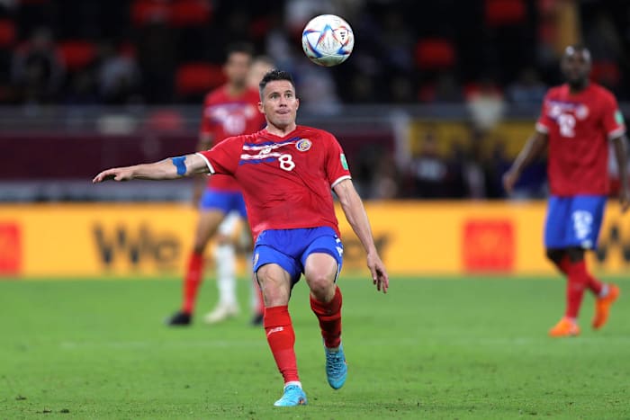 Bryan Oviedo in a World Cup Qualifier against New Zealand. 