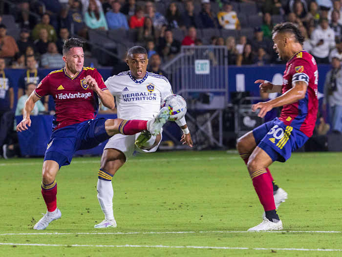 Oviedo clearing the danger against LA Galaxy. 