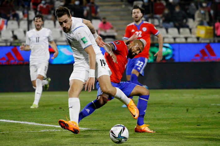 Coates against Chile in a World Cup Qualifier match. 