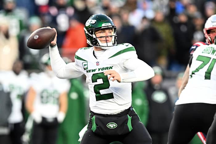 Zach Wilson was 9-of-22 for 77 yards in a 13-3 loss to the Patriots in Week 11.