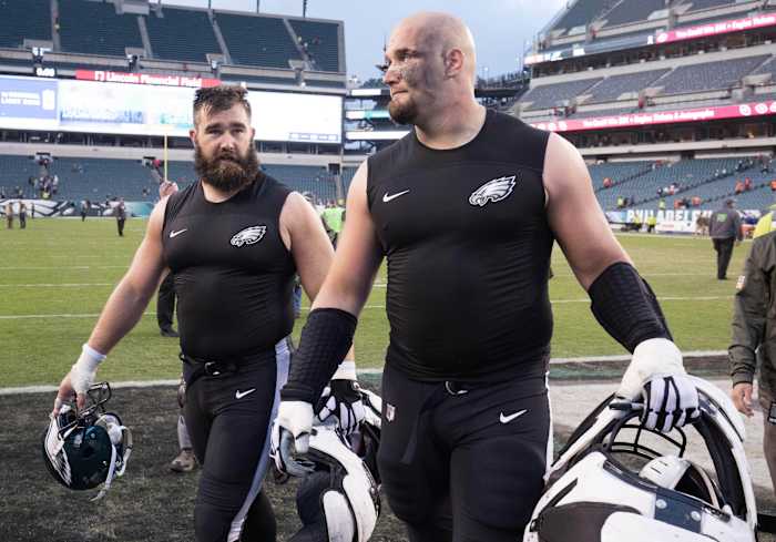 Jason Kelce and Lane Johnson