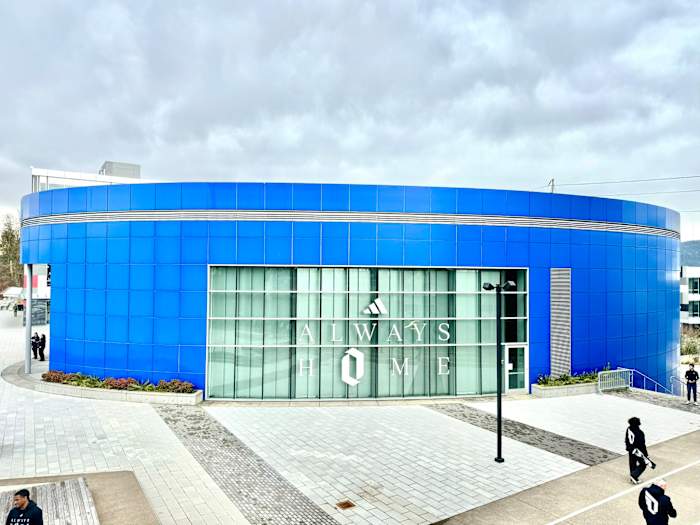 Exterior view of the adidas Headquarters basketball gym.