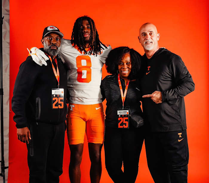 2025 3-star CB Tyler Redmond during an unofficial visit to Tennessee. (Photo courtesy of Tyler Redmond)