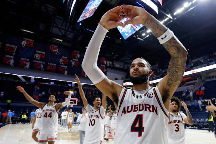 Auburn celebrates a win