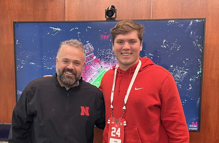 Ian Flynt with Nebraska football head coach Matt Rhule