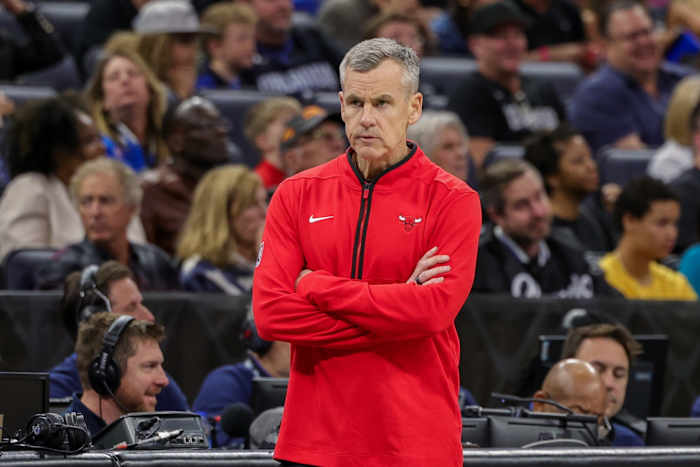 Chicago Bulls head coach Billy Donovan looks on during the first quarter against the Orlando Magic at KIA Center.