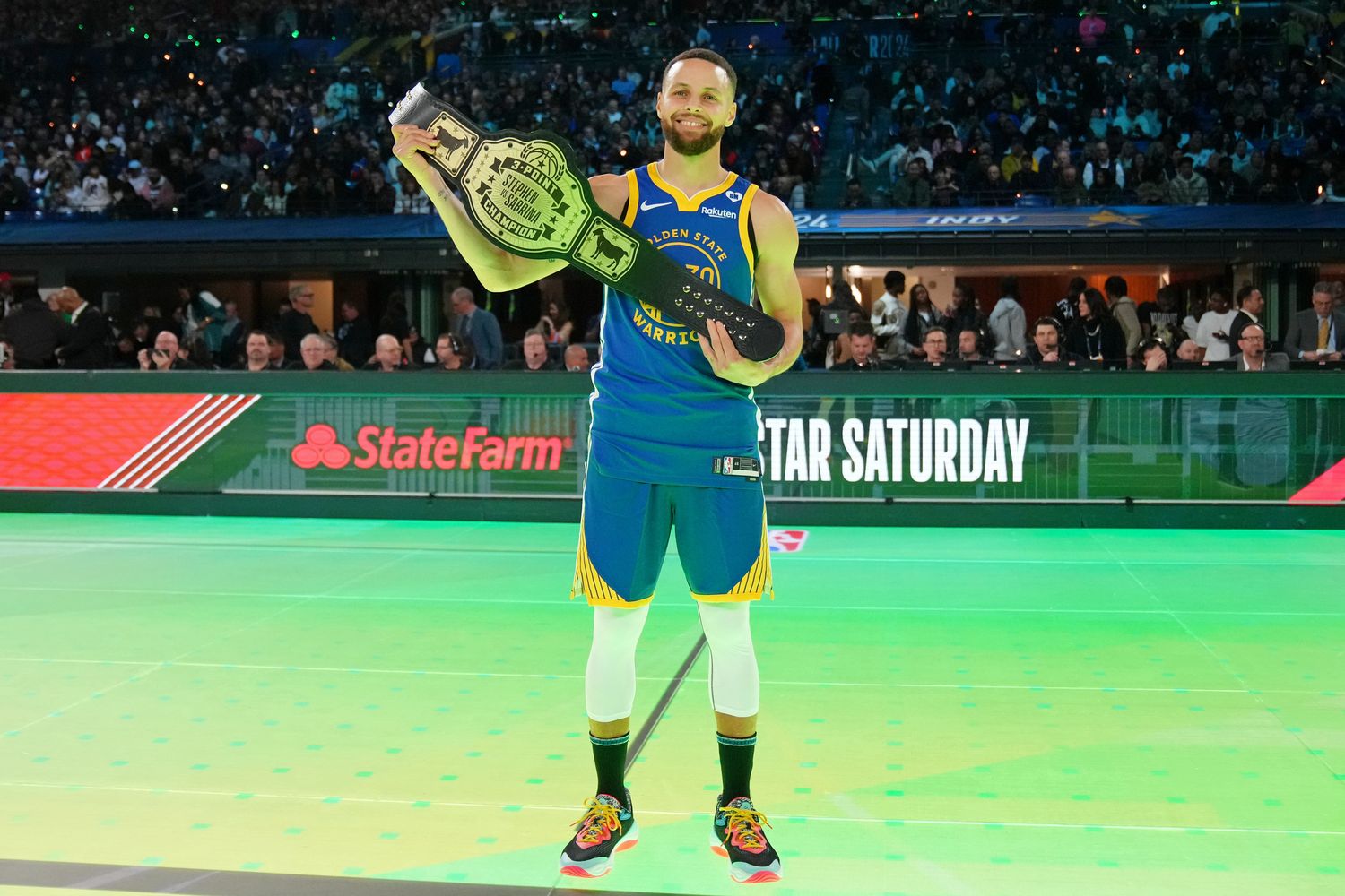 Stephen Curry after winning the three-point challenge.