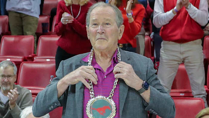Former President George W. Bush at Memphis game Sunday
