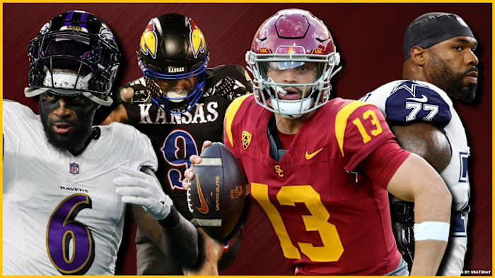 (Left to Right) Patrick Queen, Austin Booker, Caleb Williams, and Tyron Smith could all be part of the Washington Commanders' off-season future.