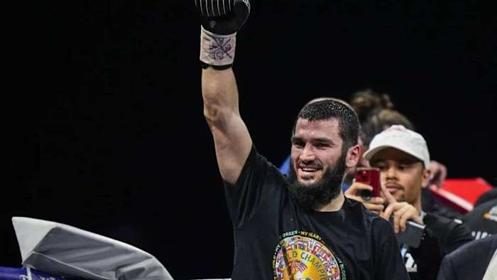 Artur Beterbiev celebrates his victory against Callum Smith during their WBC, IBF and WBO light-heavyweight world championship fight at Videotron Centre. The Light Heavyweight Champions Artur Beterbiev and Dmitry Bivol are scheduled to square off in June 1, in Riyadh, Saudi Arabia. MATHIEU BELANGER/GETTY IMAGES.