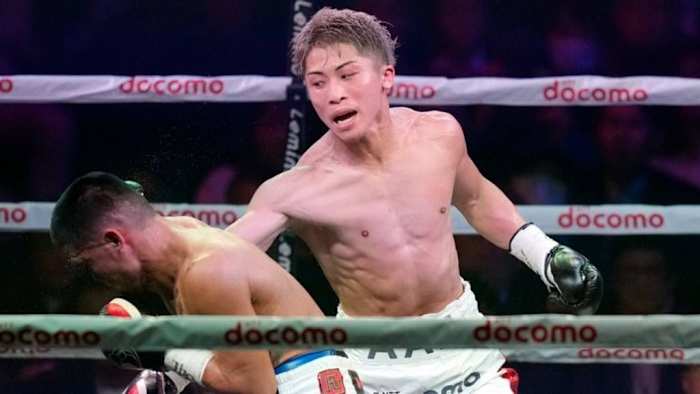 Naoya Inoue (R) punches Marlon Tapales (L) during the IBF, WBO, WBA and WBC Super Bantamweight unification title bout at Ariake Arena in Tokyo, Japan. Inoue takes home the major victory in Japan after winning Fighter Of The Year. THE ASASHI SHIMBUN VIA GETTY IMAGES.