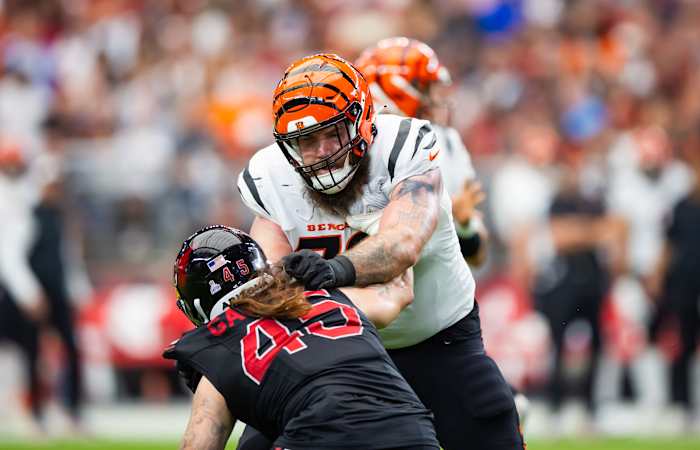 Cincinnati Bengals offensive tackle Jonah Williams (73) against the Arizona Cardinals at State Farm Stadium. Mandatory Credit: Mark J. Rebilas-USA TODAY Sports