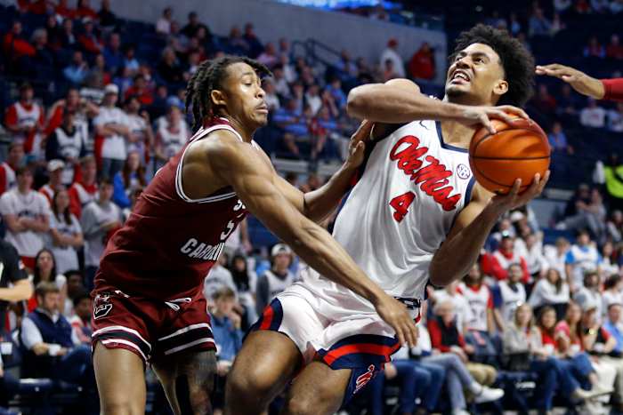 Ole Miss Rebels forward Jaemyn Brakefield vs. South Carolina