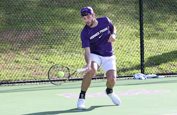 TCU Men's Tennis Jake Fearnley against Texas on March 2, 2024