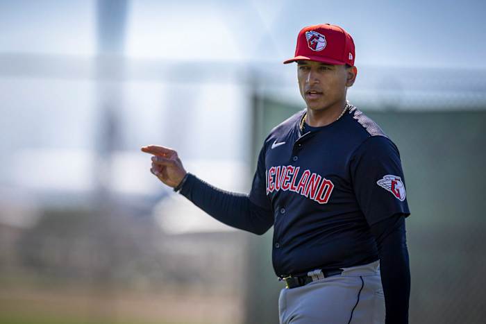 Bo Naylor prepares for the Cleveland Guardians 2024 spring training.