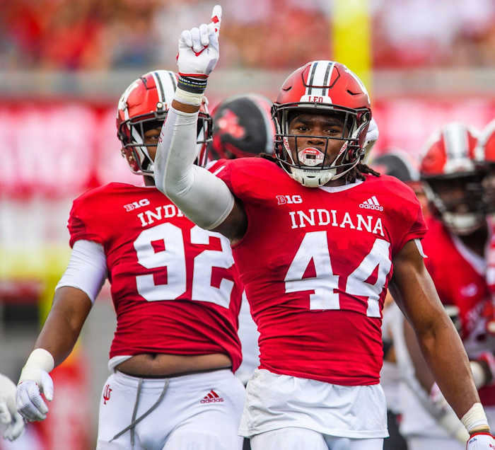 Indiana linebacker Aaron Casey could provide depth for the Las Vegas Raiders defense.