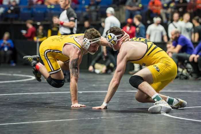 Missouri's Keegan O'Toole and Wyoming’s Cooper Voorhees. 