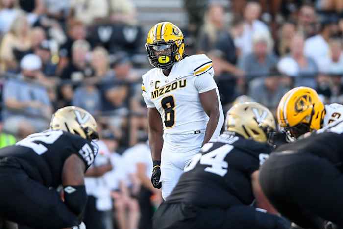 Missouri's Ty'Ron Hopper could provide athletic depth to the Las Vegas Raiders' linebacker group through the 2024 NFL Draft.