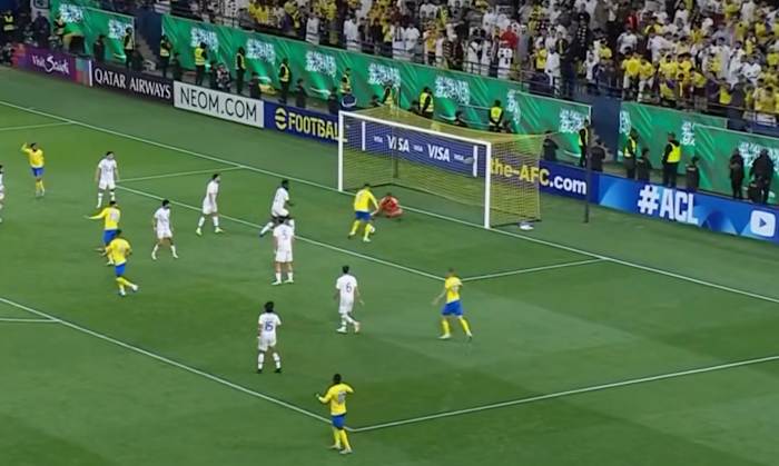 Cristiano Ronaldo pictured moments before he missed from four yards during Al Nassr's home game against Al Ain in March 2024