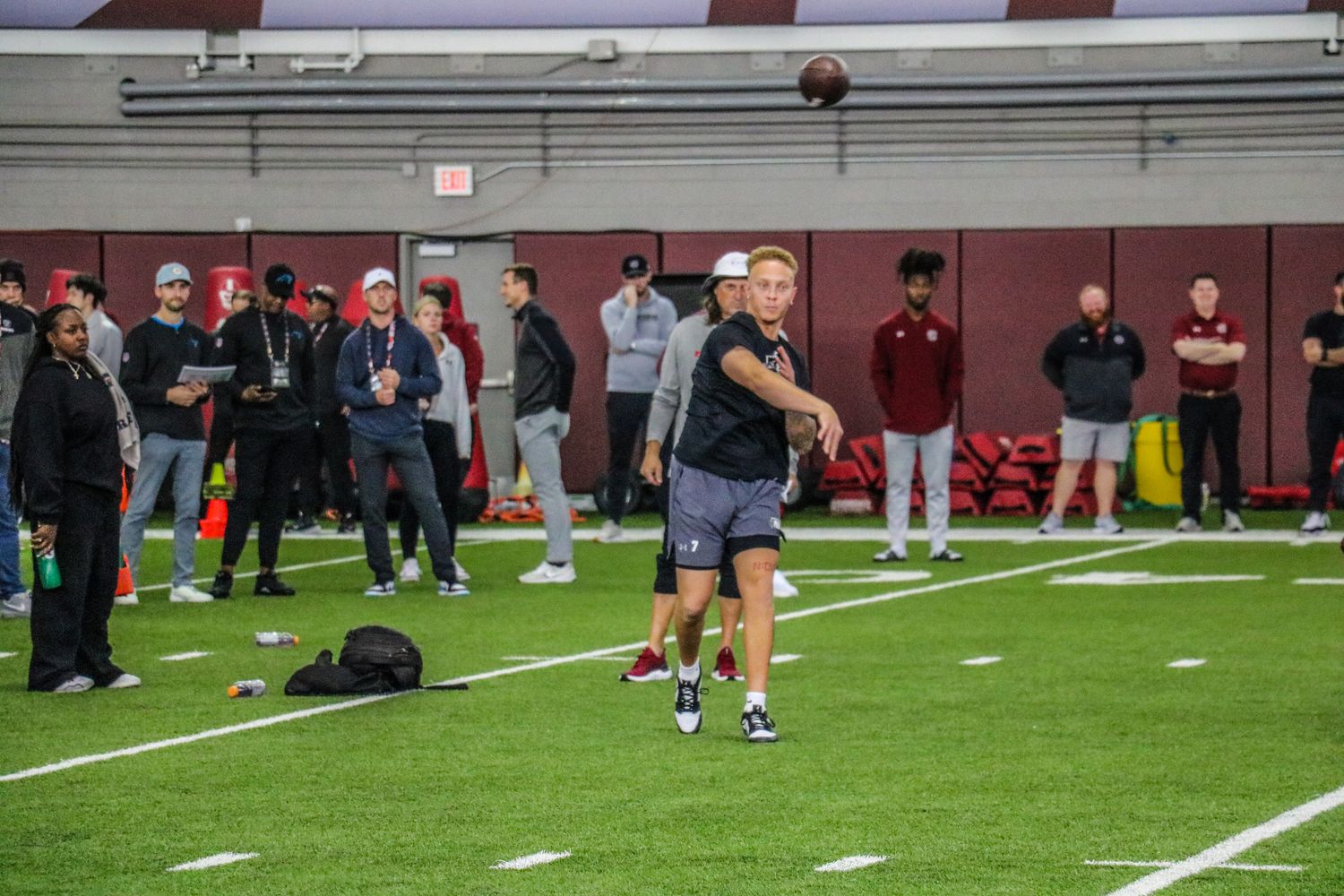 Rattler throwing the ball toward the numbers