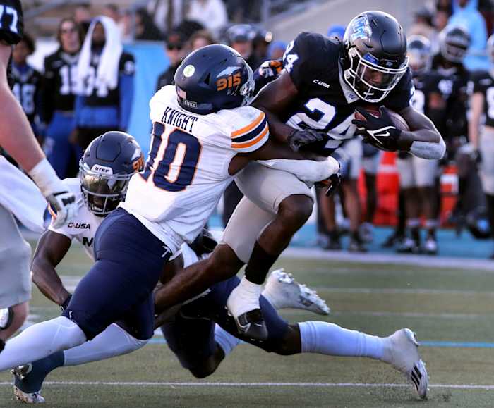 The Las Vegas Raiders could improve their linebacker depth with UTEP's Tyrice Knight in the 2024 NFL Draft.