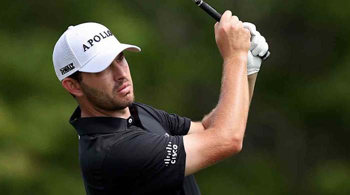 Patrick Cantlay plays a shot on the 14th hole during the third round of the 2024 Players Championship at TPC Sawgrass in Ponte Vedra Beach, Fla.