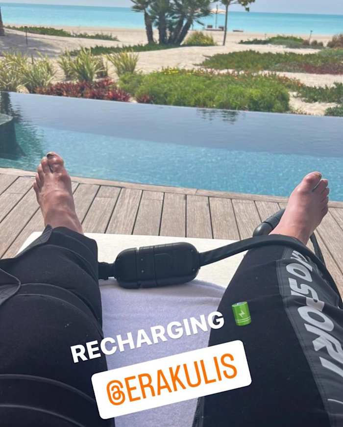 A photo posted to Instagram in March 2024 by Cristiano Ronaldo showing the soccer star's swollen feet