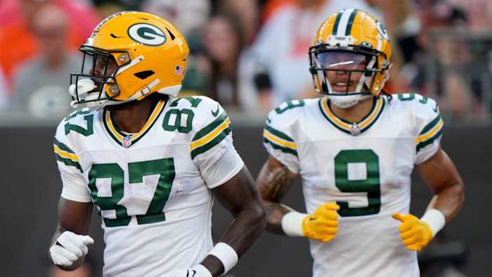 Romeo Doubs and Christian Watson