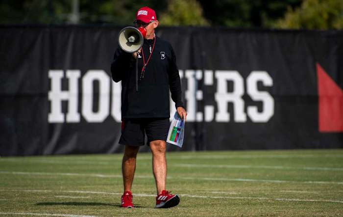 Indiana head coach Tom Allen at a fall camp