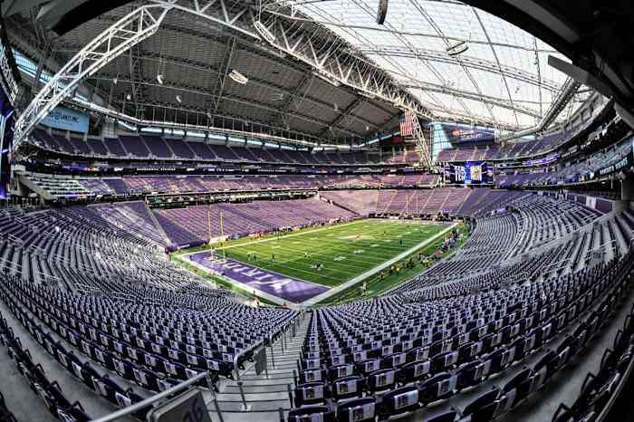 A general view of U.S. Bank Stadium before the game between the Minnesota Vikings and the Tennessee Titans.