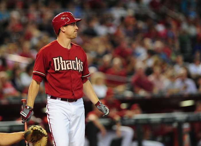 Arizona Diamondbacks batter Tyler Graham strikes out looking in the fifth inning against Chicago Cubs at Chase Field. (2012)