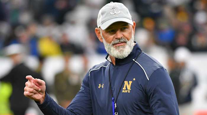 Navy football coach Brian Newberry