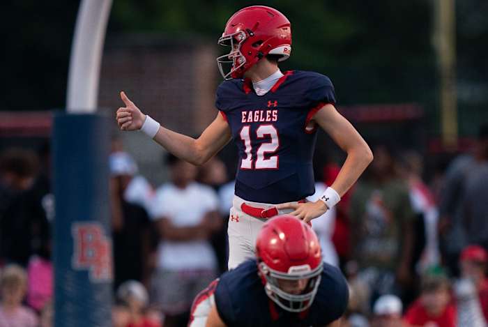 5-star QB George MacIntyre during a game against CPA in Nashville, Tennessee. (Photo by Denny Simmons of The Tennessean)