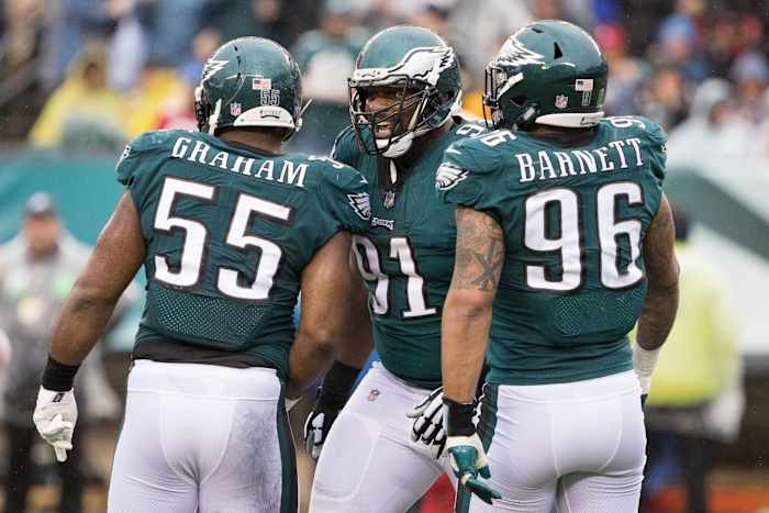 Brandon Graham, Fletcher Cox and Derek Barnett are part of a talented defense for the Philadelphia Eagles. (USA Today)
