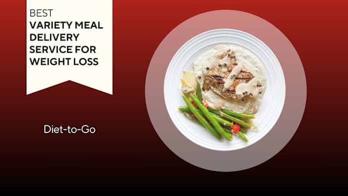 Diet to Go meal on red background