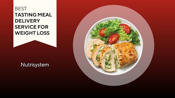 Nutrisystem meal on red background