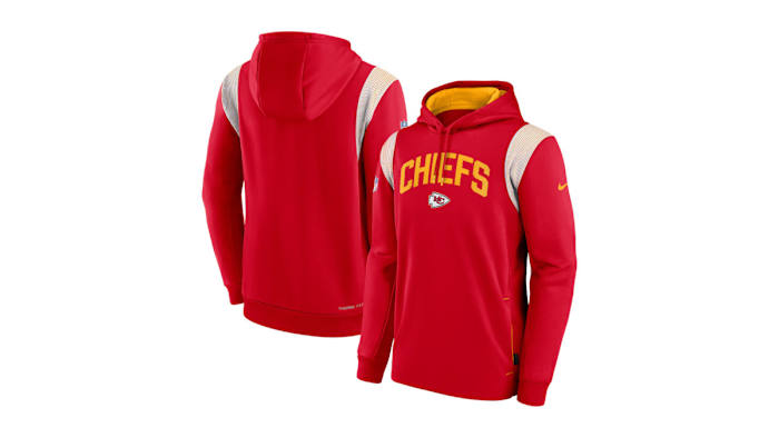 Kansas City Chiefs Nike Sideline Athletic Stack Performance Pullover Hoodie