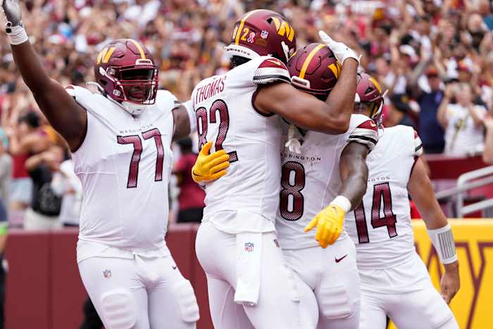 Brian Robinson Jr. Logan Thomas Sam Howell Saahdiq Charles