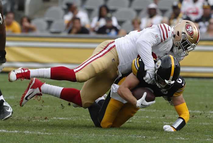 Kerry Hyder Jr. (92) sacks Pittsburgh Steelers quarterback Kenny Pickett