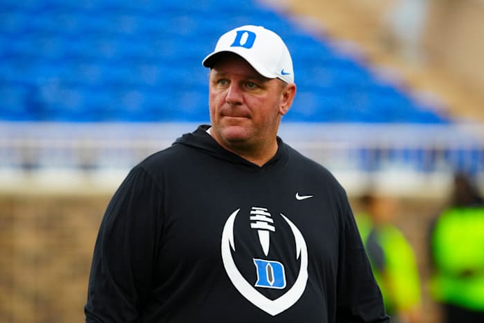 Duke football head coach Mike Elko
