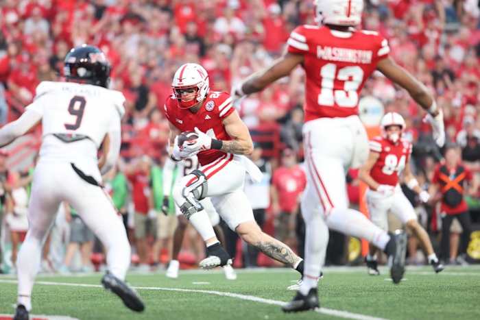 Thomas Fidone touchdown 2Q 2023 Nebraska vs Northern Illinois football