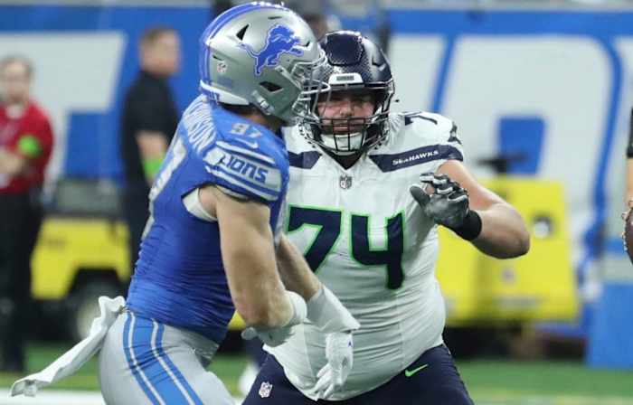 Starting in place of Abraham Lucas, Jake Curhan held his own against Lions star Aidan Hutchinson with no sacks or quarterback hits allowed, helping the Seahawks score an upset road win.