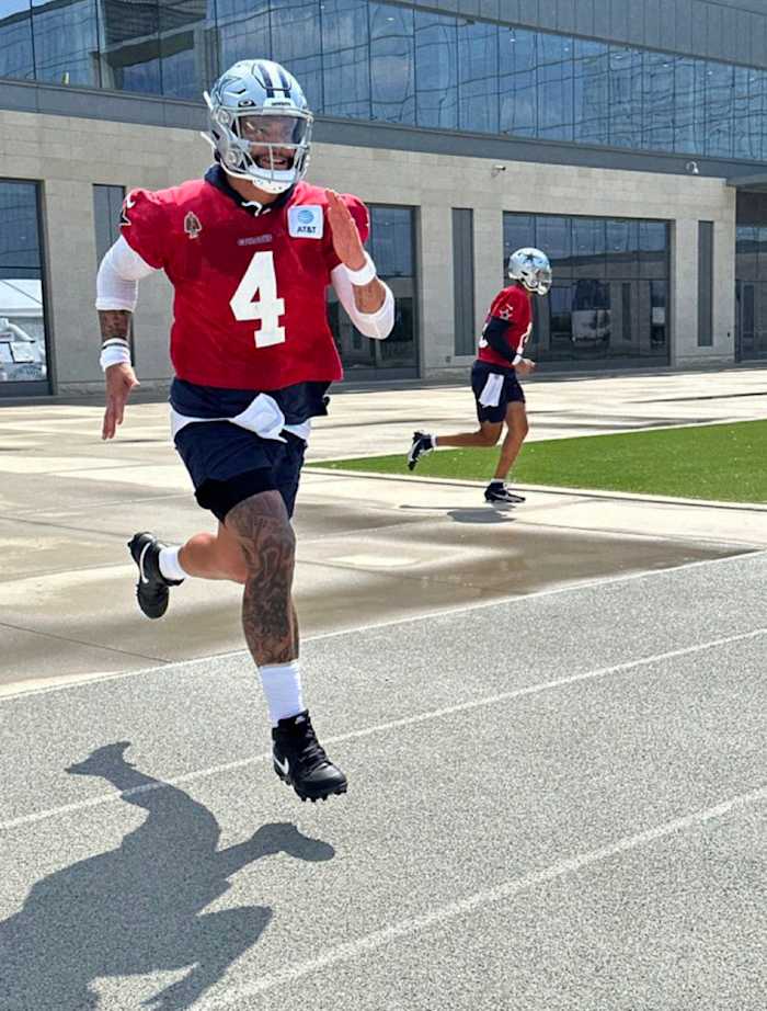 Dak at practice