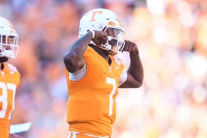 Tennessee Volunteers QB Joe Milton III during the win over UTSA. (Photo by Caitie McMekin of the News Sentinel)