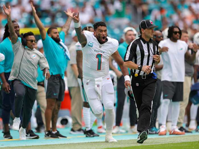 Dolphins quarterback Tua Tagovailoa and the Miami offense produced 70 points against the Broncos in Week 3.