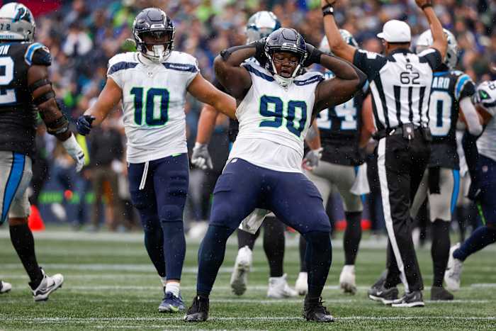Taking a page out of former teammate Michael Bennett's book, Jarran Reed celebrated a fourth quarter sack in style as the Seahawks closed the door on the Panthers for their first home win of 2023.