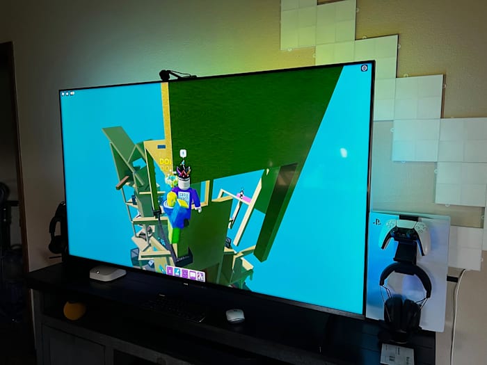 Nanoleaf's 4D TV lightstrip and camera setup can integrate with other smart lighting from the brand.